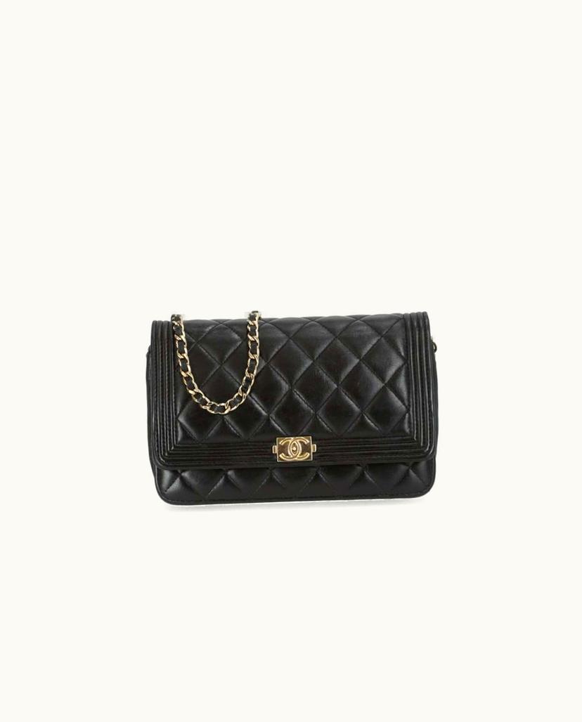 Chanel CHANEL Boy Wallet On Chain Lambskin Black