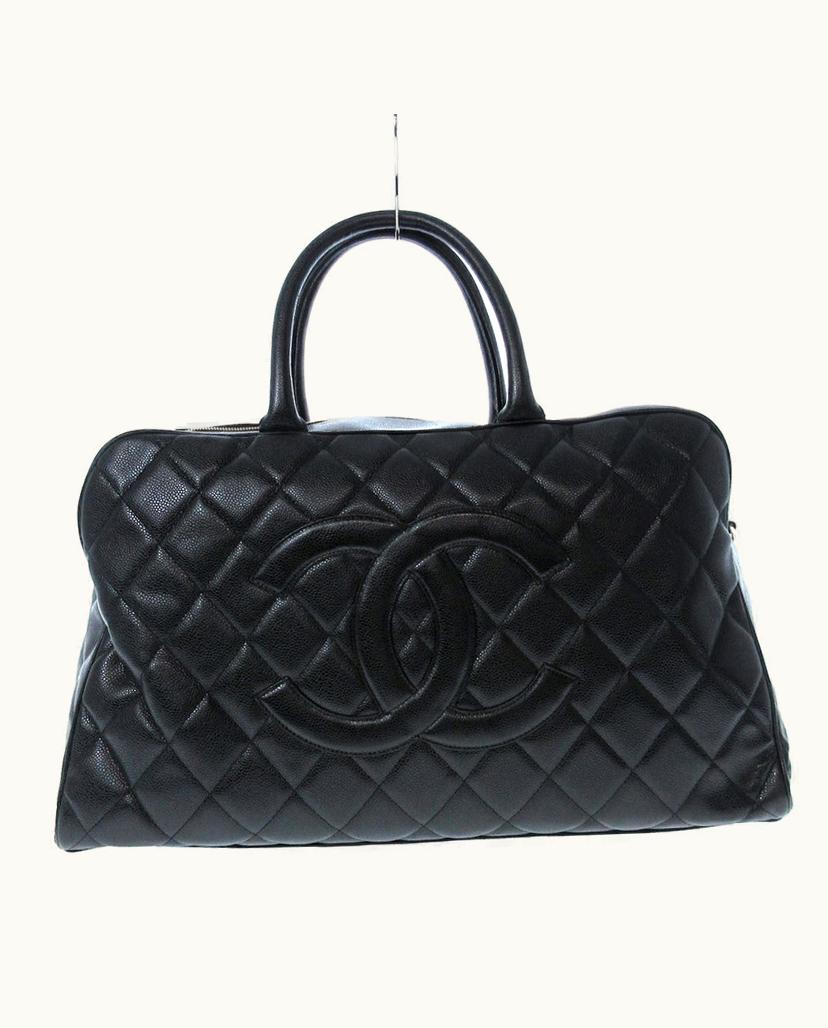 Chanel Chanel Matrasse Travel Bag Leather Black