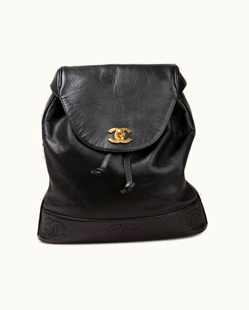 Chanel CHANEL Caviar CC Women's Backpack Leather In Black