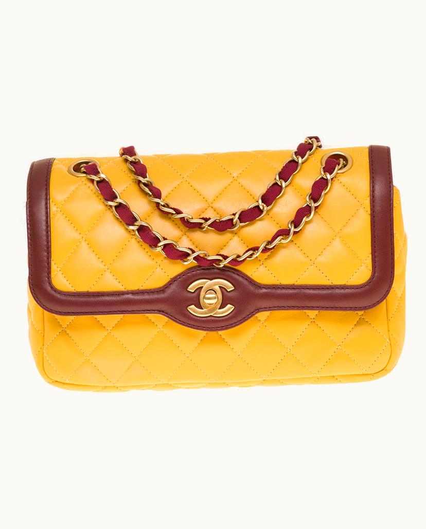 Chanel Chanel Women's Diana Leather In Yellow