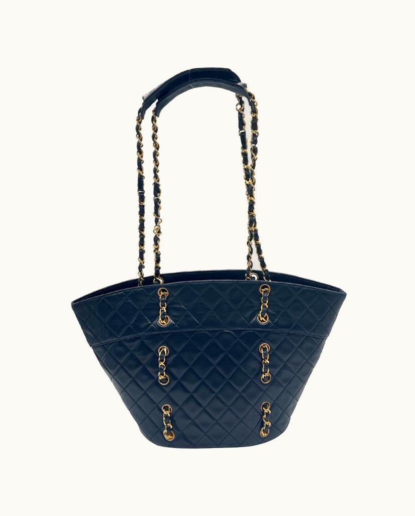 Chanel Chanel Matelassé Lambskin Tote Bag Midnight Blue