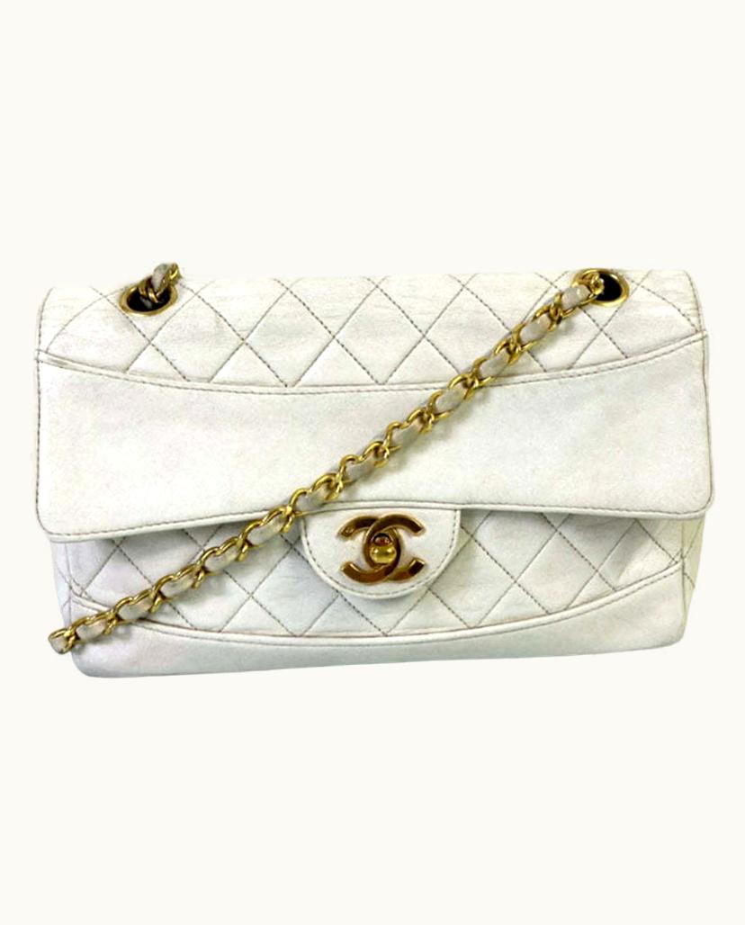 Chanel Chanel Seasonal Single Flap Bag Lambskin Leather White