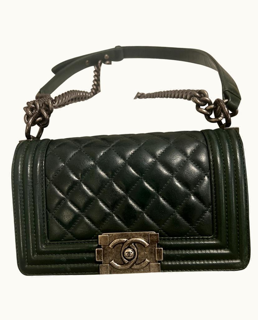Chanel Chanel Boy Bag Vintage Leather in Dark Green