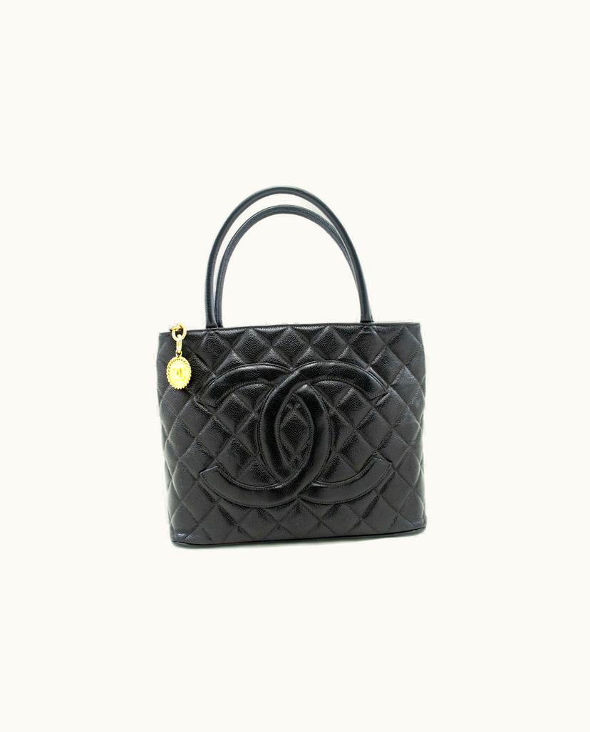 Chanel Chanel Medaillon Women's Shoulder Bag Leather Black
