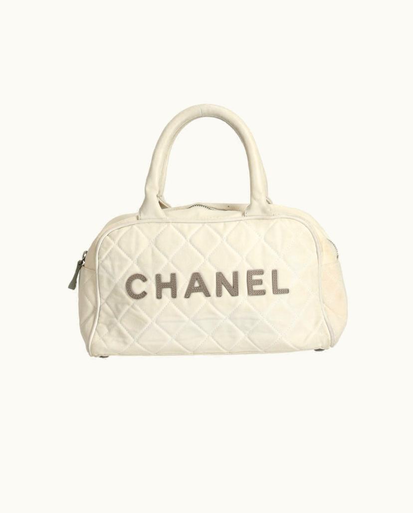 Chanel Chanel Sports Line Boston Bag Vintage Tonal Leather White