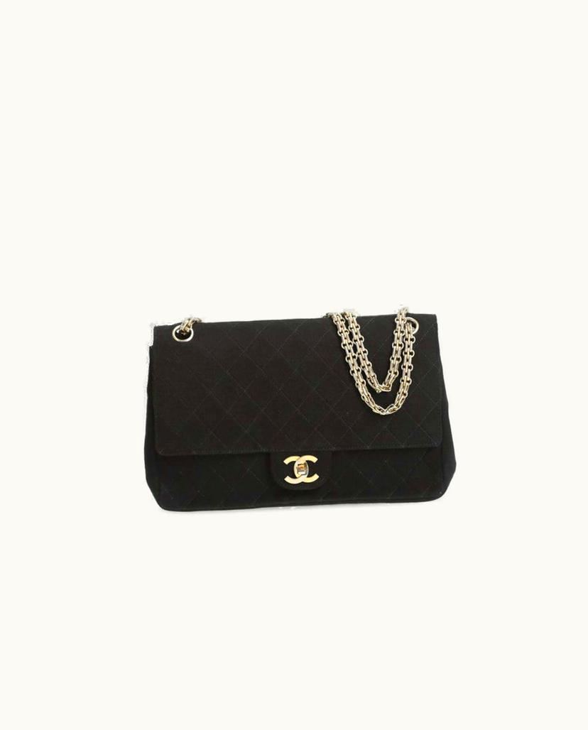 Chanel Chanel Medium Double Flap Bag Classic Jersey Black