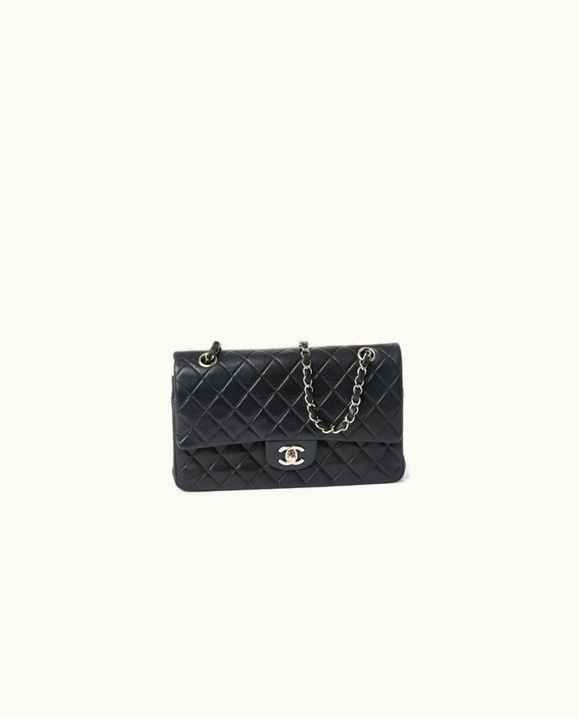 Chanel Chanel Classic Medium Double Flap Bag Quilted Lambskin Shoulder Bag Black