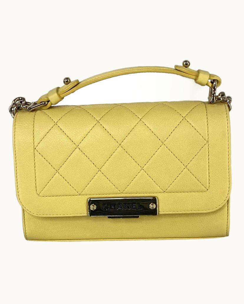 Chanel Chanel Shoulder Bag Classic Leather Yellow