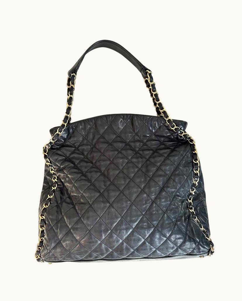 Chanel Chanel Practical Shopper Leather Handbag Black