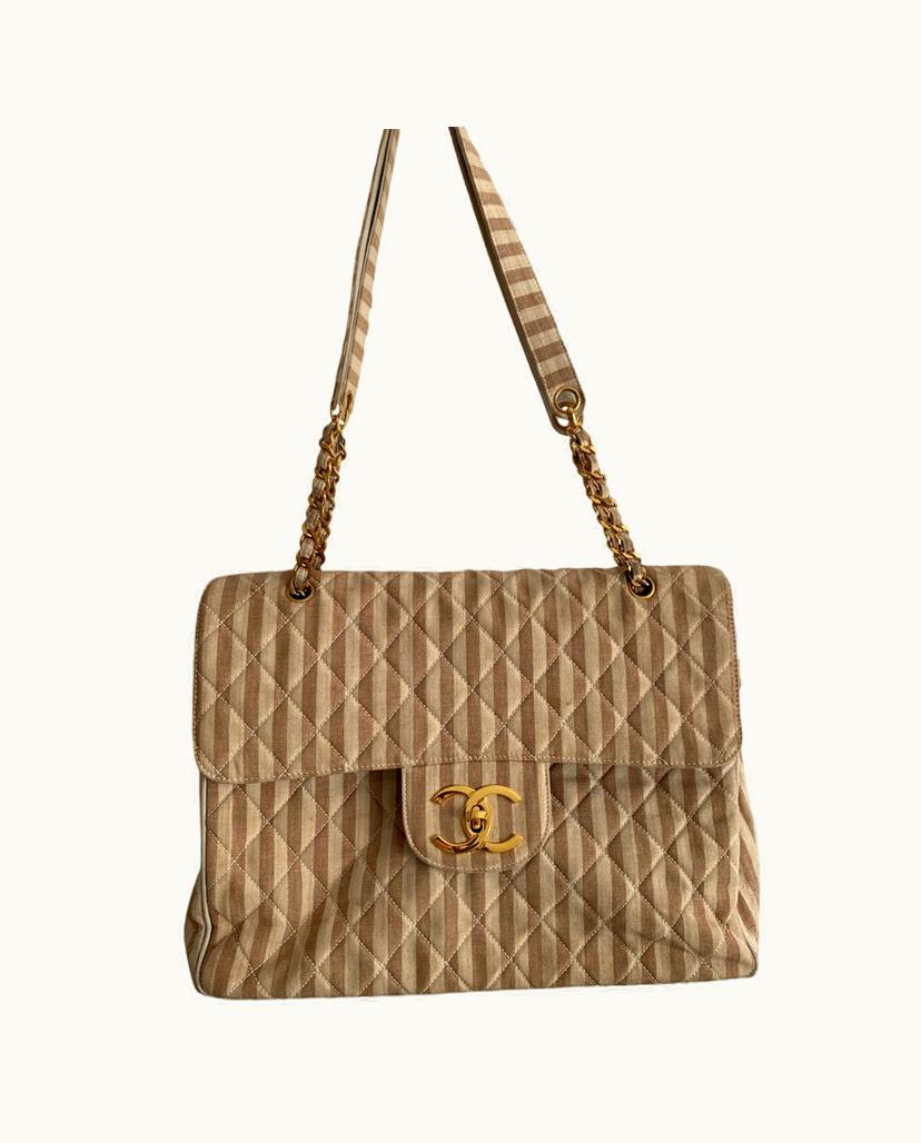 Chanel Chanel Women's Classic Flap Bag Canvas In Beige