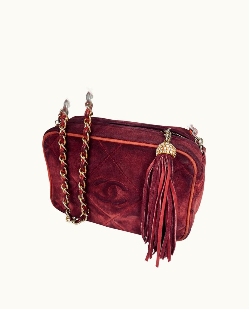 Chanel Chanel Women's Camera Bag Suede In Bordeaux