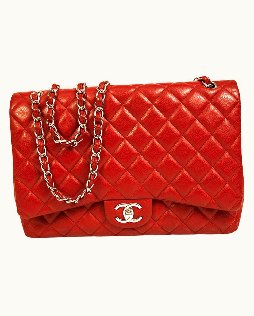 Chanel Chanel Women's Classic Flap Bag Maxi Leather In Red