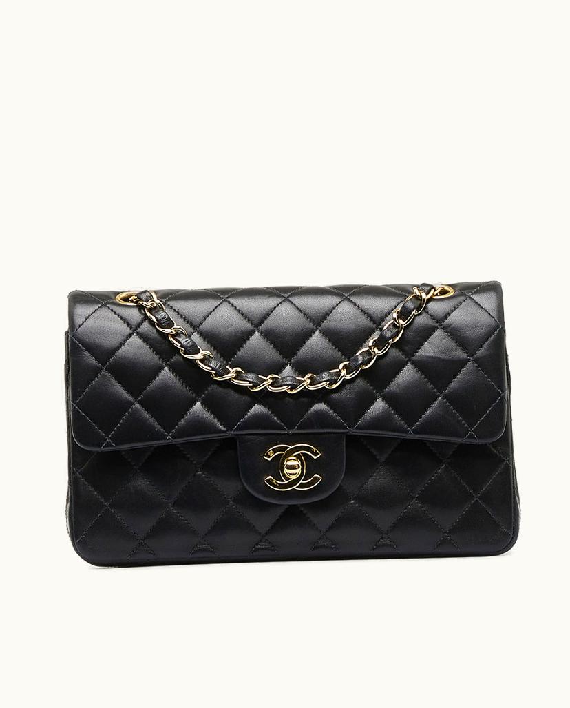 Chanel Chanel Small Classic Shoulder Bag Lambskin Leather Double Flap Black