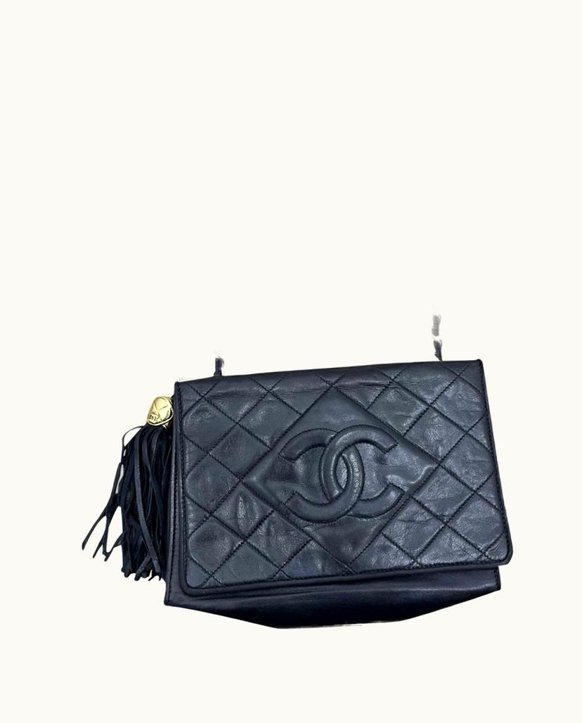 Chanel Chanel Vintage Sac Bag Leather In Navy Blue