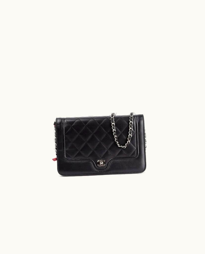 Chanel CHANEL Quilted Wallet On Chain Large Black