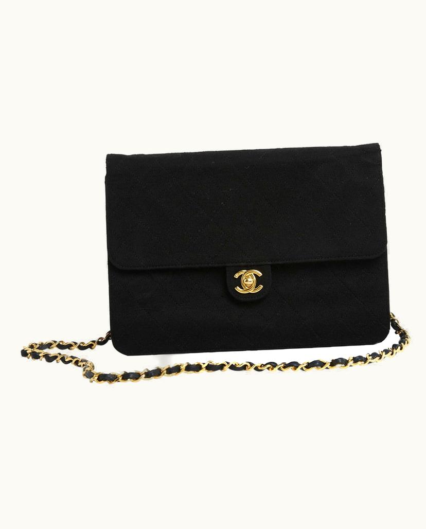 Chanel Chanel Classique Flap Bag Jersey Quilted Black