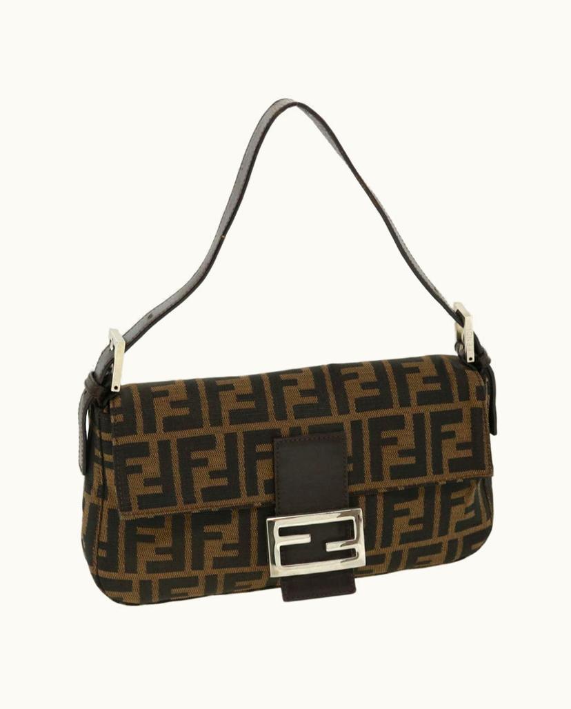 Fendi Fendi Mamma Baguette Luxury Canvas Shoulder Bag Brown