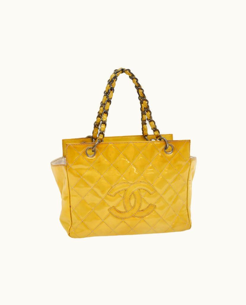 Chanel Chanel Classic Flap Handbag Leather In Yellow