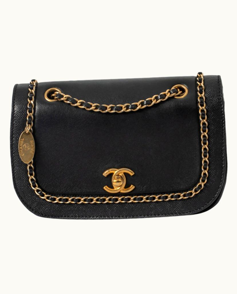 Chanel Chanel Timeless Flap Bag Leather in Black