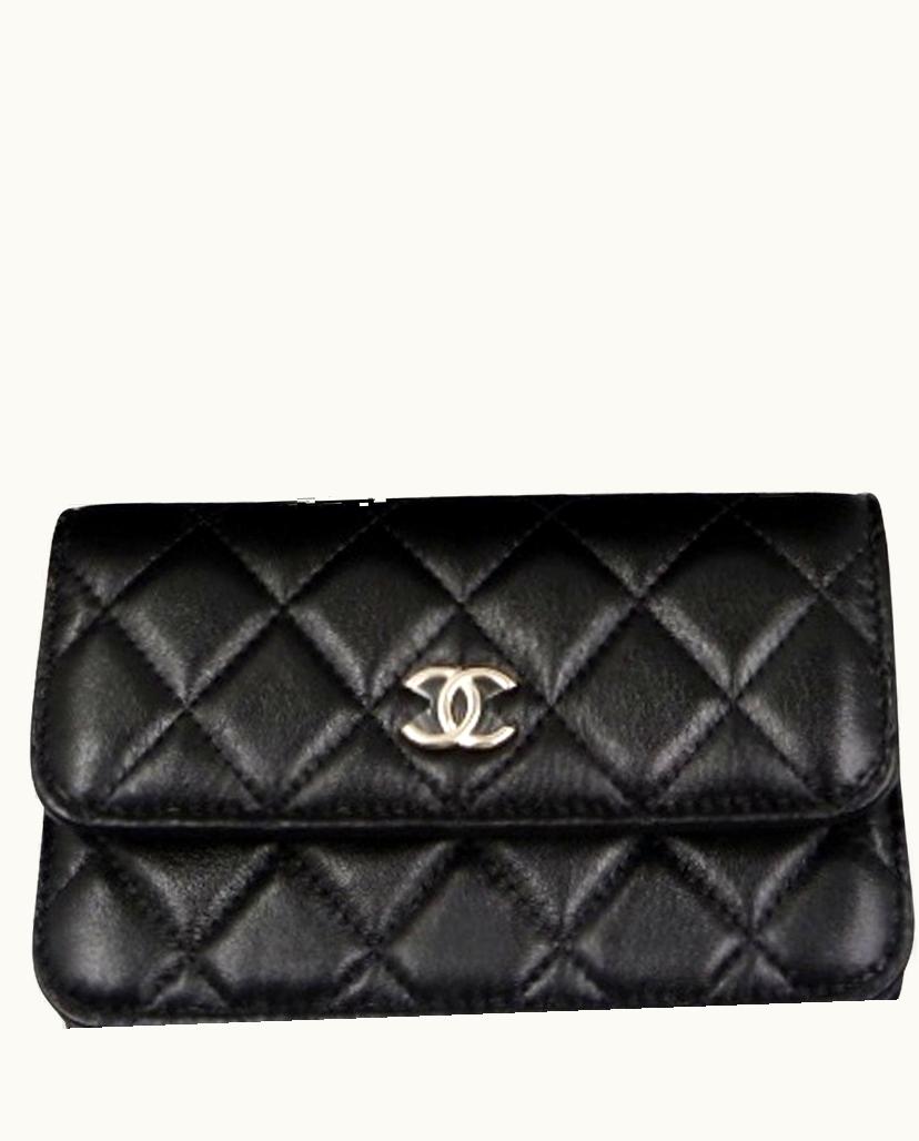 Chanel Chanel Pearl Embellished Women's Pochette Clutch Bag Black