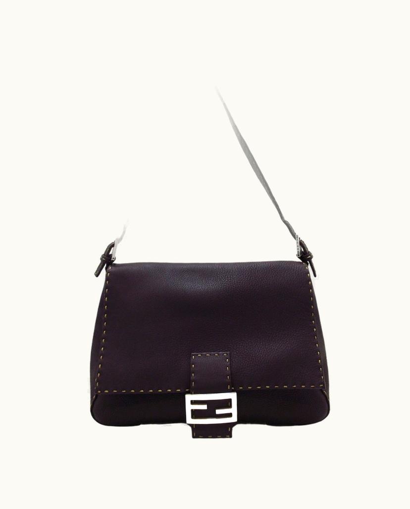 Fendi Fendi Mamma Baguette Leather Bucket Bag Brown