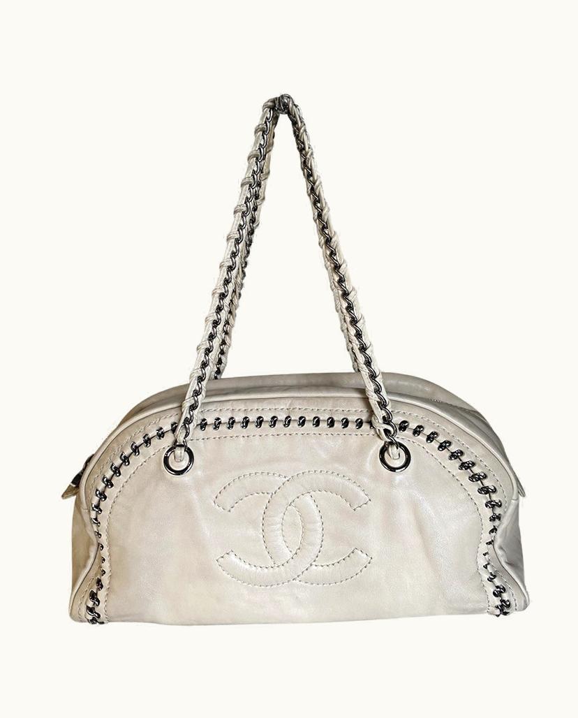 Chanel Chanel Women's Bowling Bag Leather In Beige