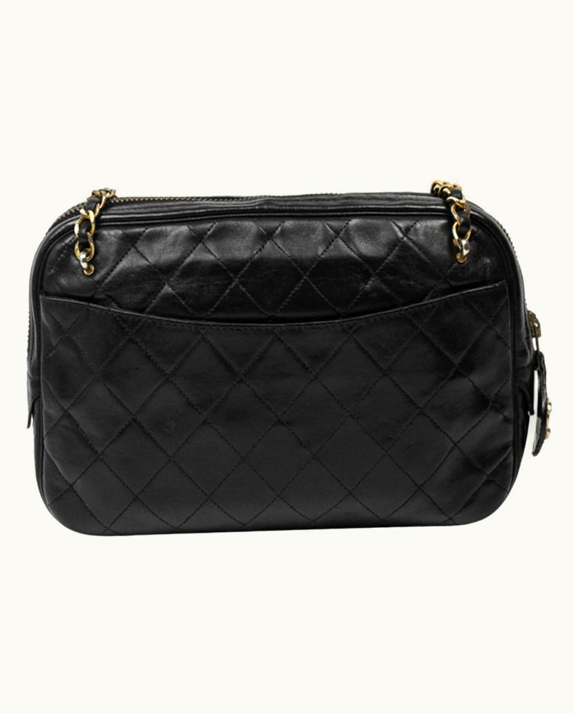 Chanel Chanel Camera Bag Women's Leather Black