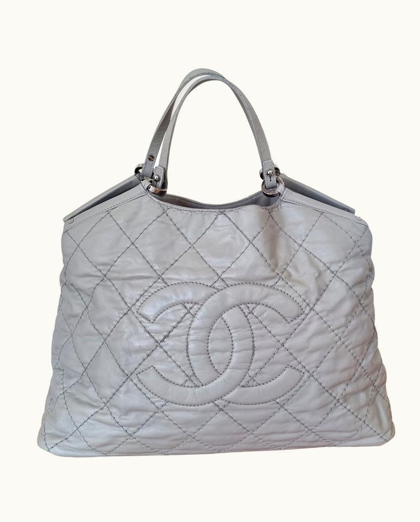 Chanel Chanel Women's Shopping Tote Leather In Grey