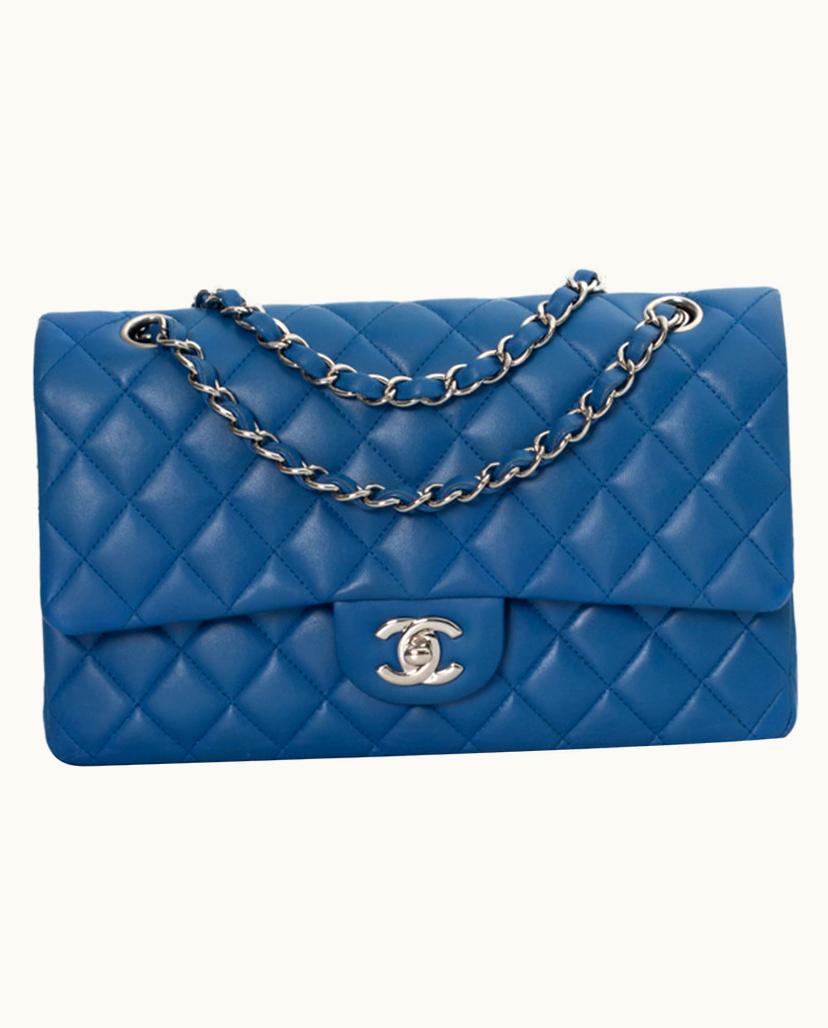 Chanel Chanel Timeless Women's Flap Bag Leather In Blue