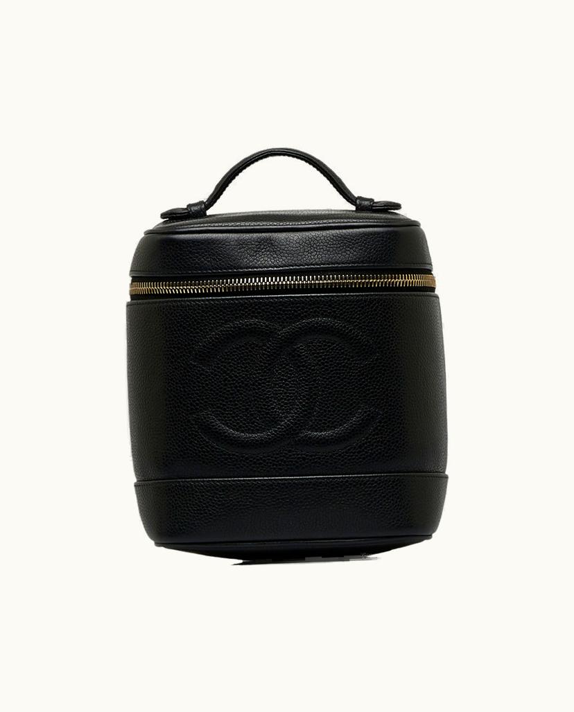 Chanel Chanel CC Caviar Vanity Bag Leather Black