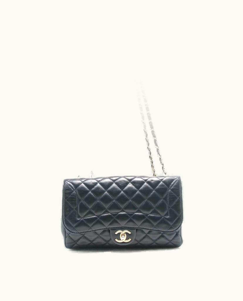 Chanel Chanel Classic Shoulder Bag Leather In Navy Blue