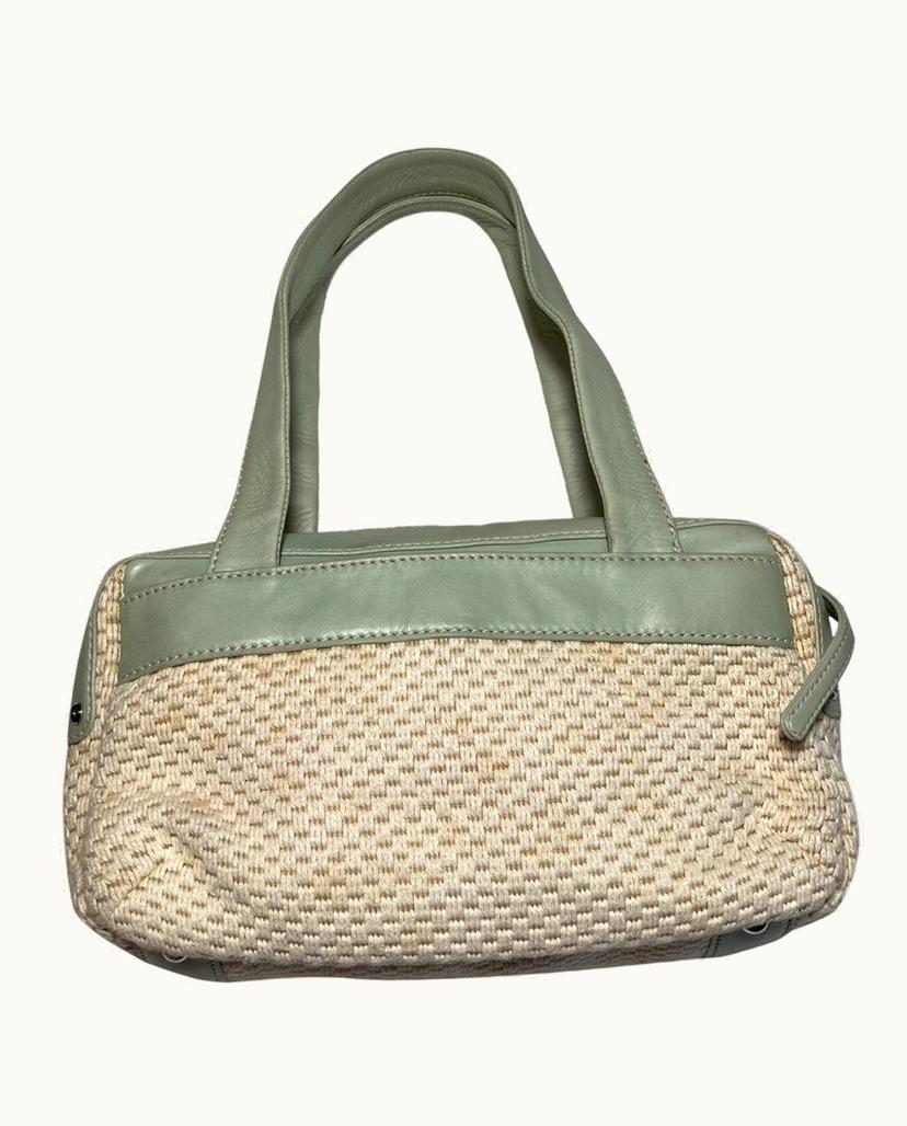Chanel Chanel Women's Handbag Linen Mint Green