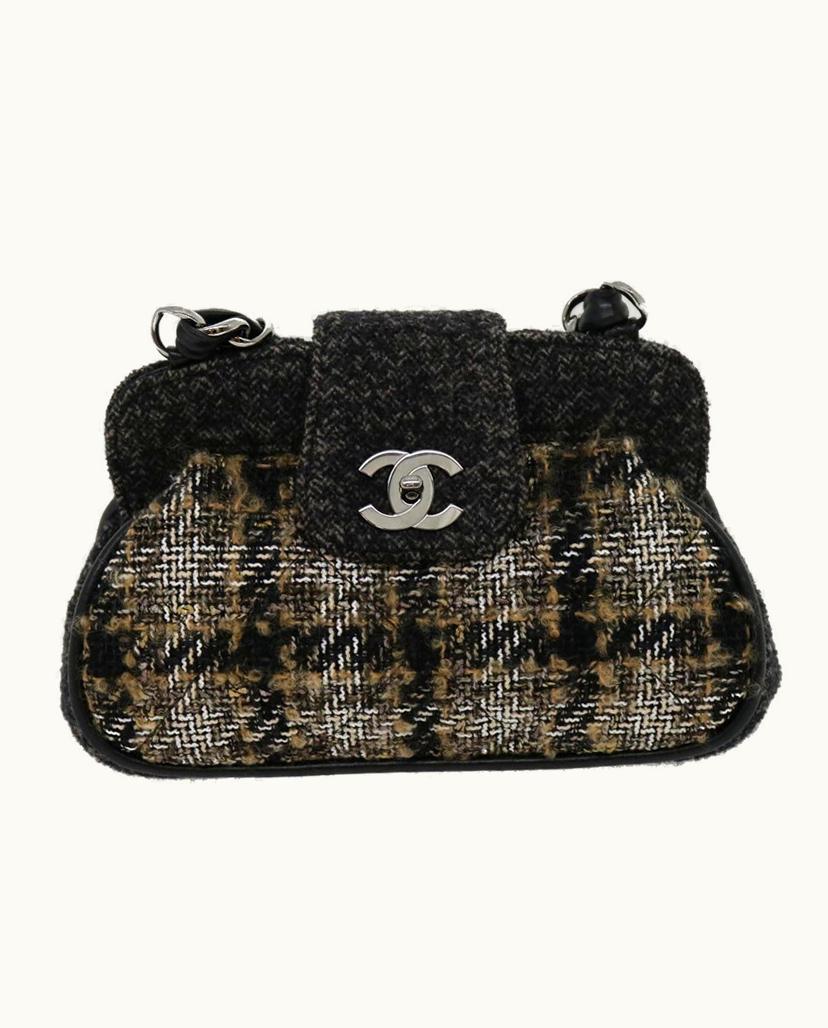 Chanel Chanel Women's Shoulder Bag Wool In Black
