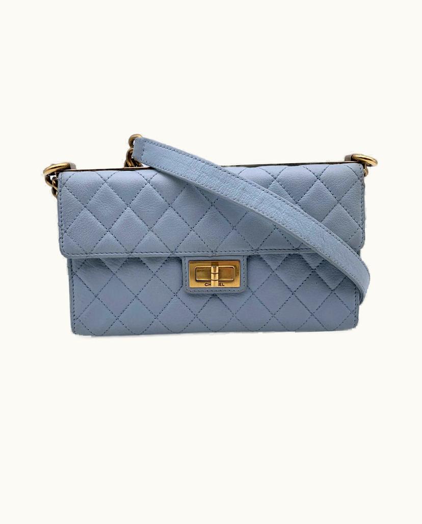 Chanel Chanel Classic Flap Shoulder Bag Leather In Blue