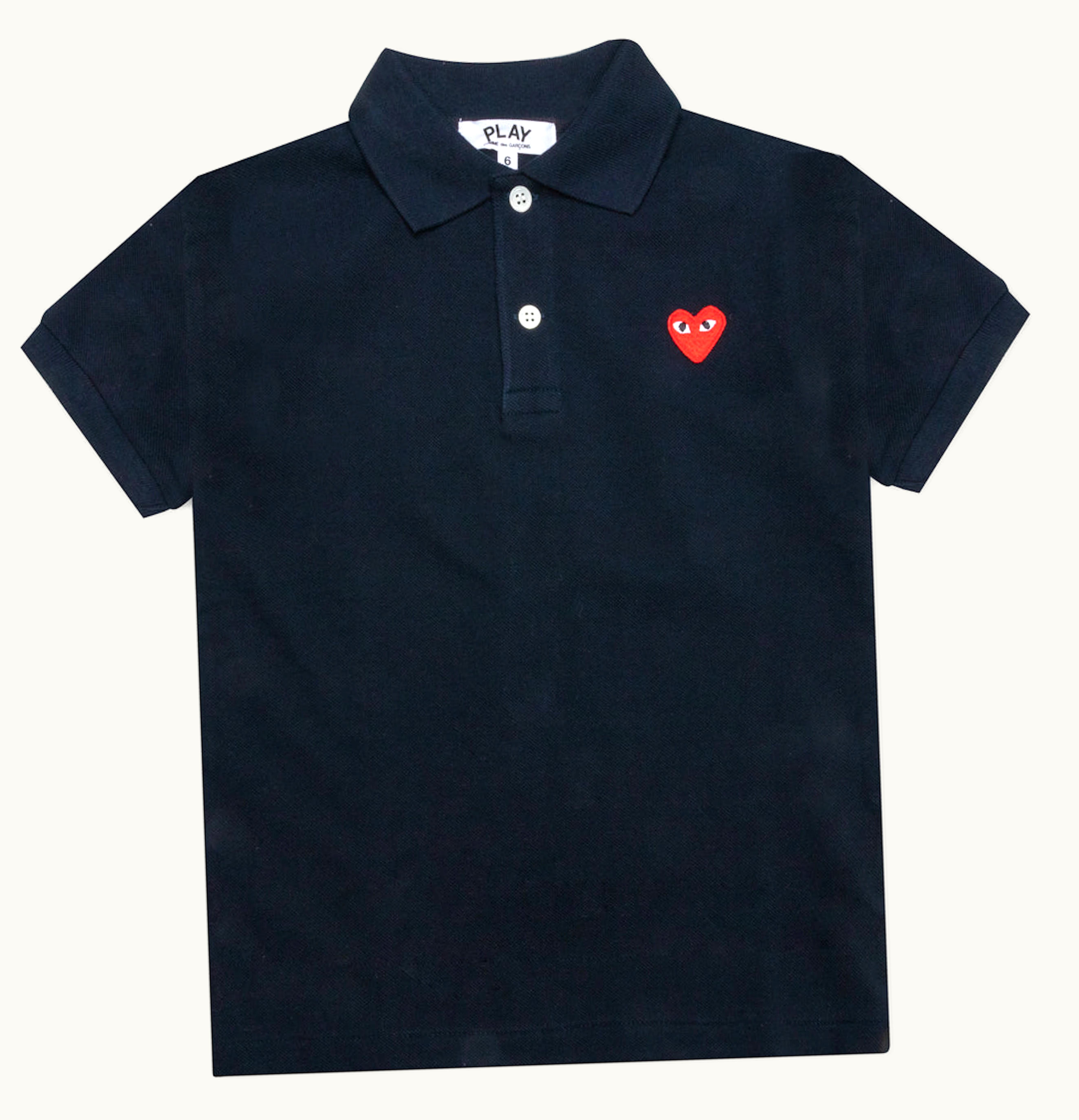 CDG Play Comme des Garcons PLAY Kids Red Emblem Polo Navy