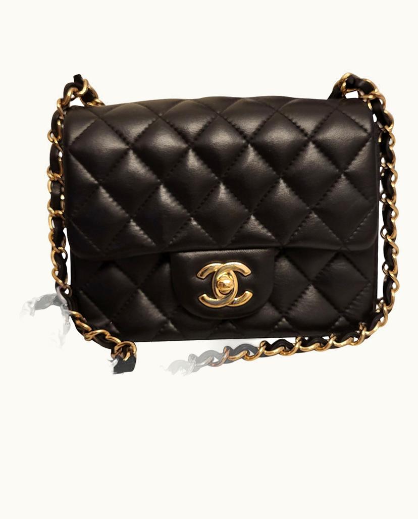 Chanel Chanel Mini Square Shoulder Bag Leather Black