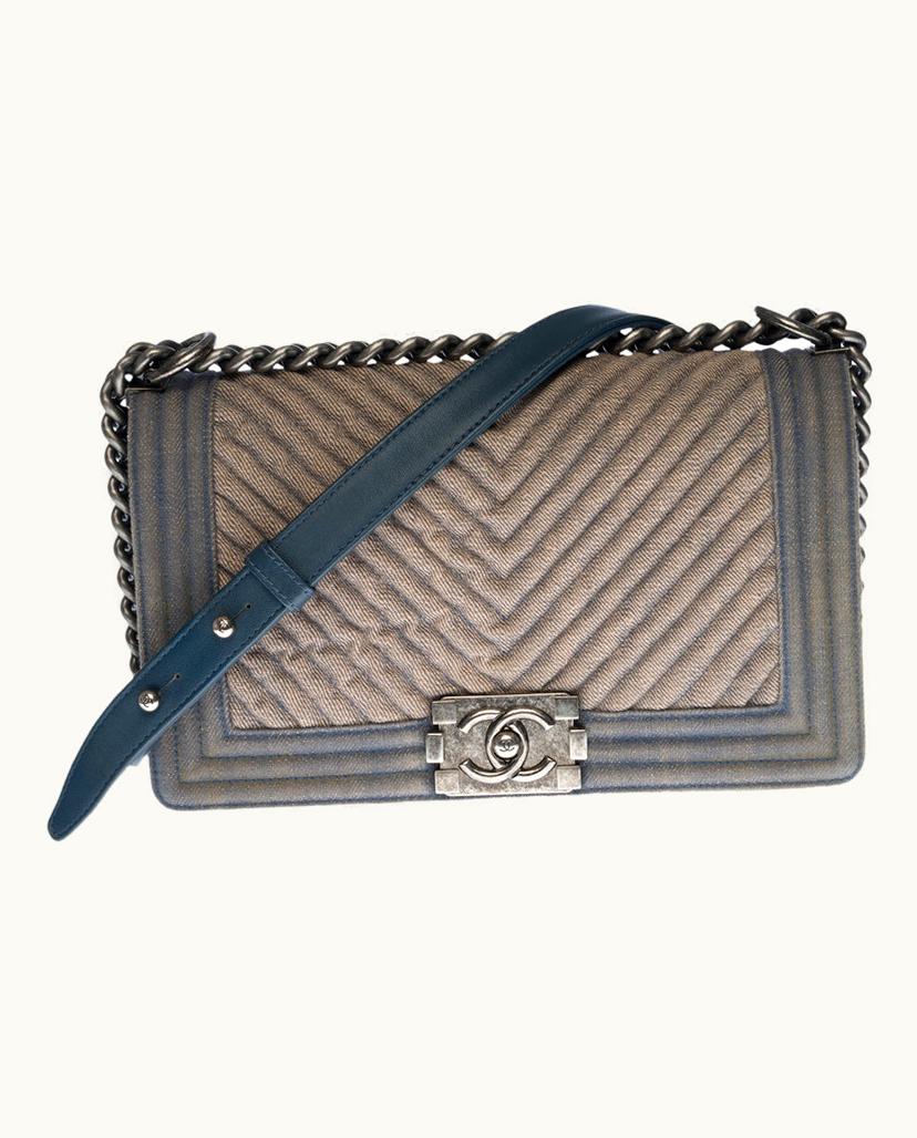 Chanel Chanel Women's Boy Bag Jeans Fabric In Blue