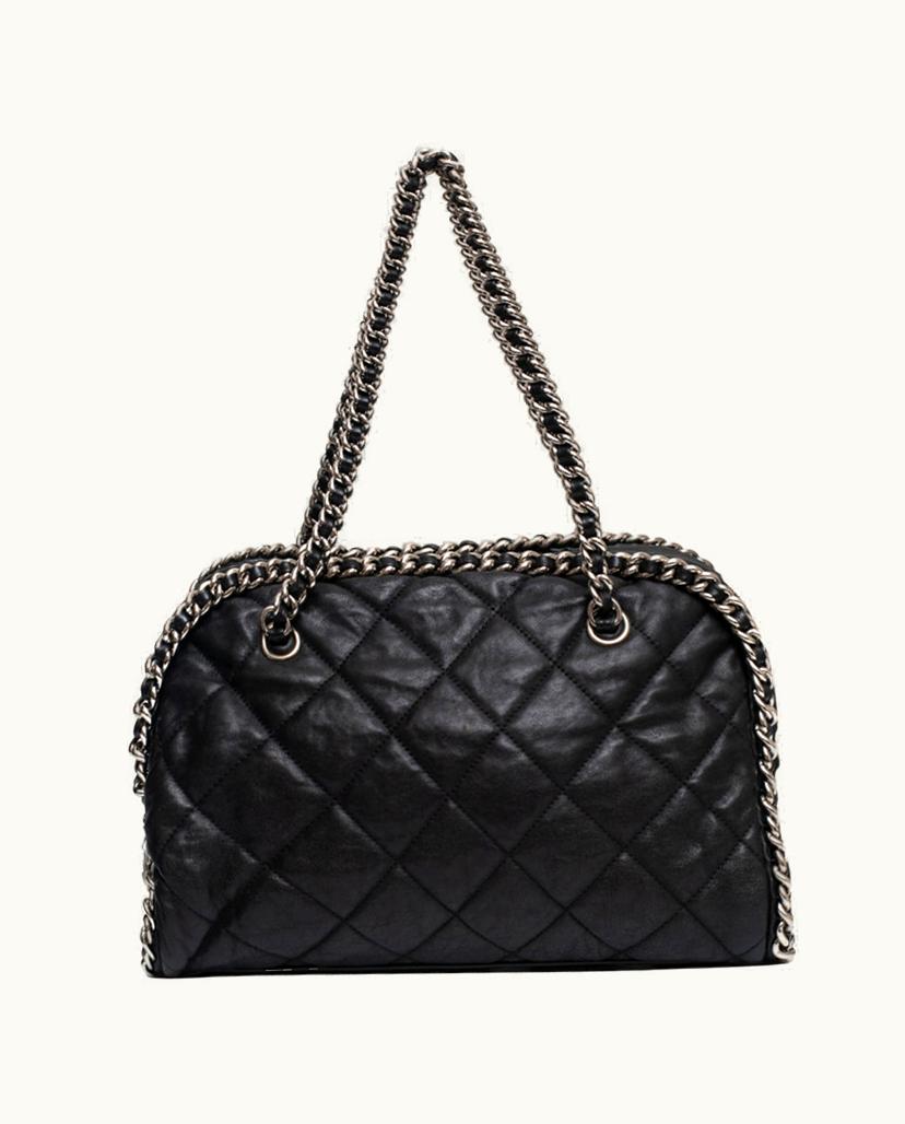 Chanel CHANEL Mademoiselle Leather Shoulder Bag in Black