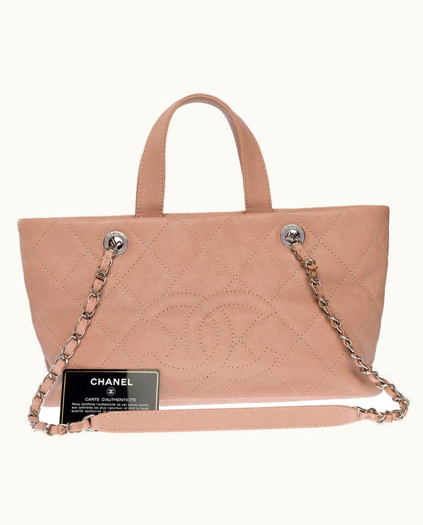 Chanel Chanel Splendid Sac Cabas Mini Shopping Bag Pink Caviar Leather