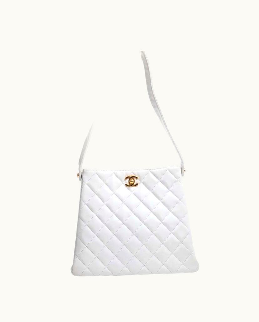 Chanel Chanel Matelassé White Leather Tote Bag