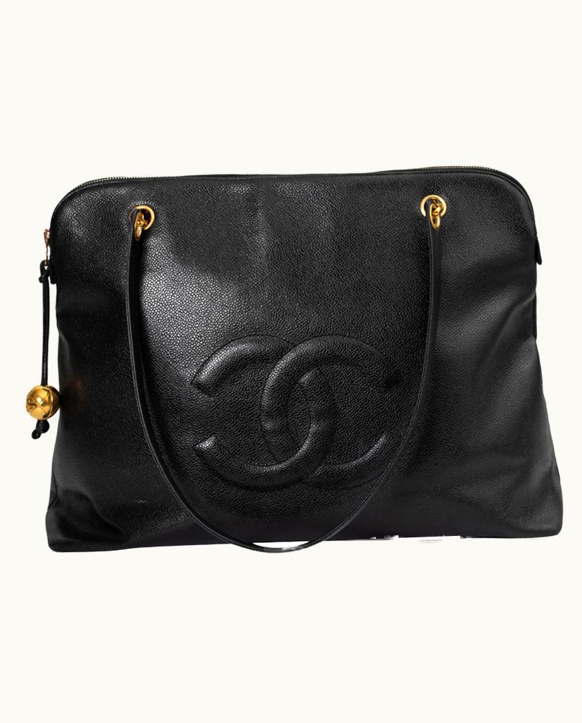 Chanel Chanel Cabas BR675-308-507 Leather Tote Black