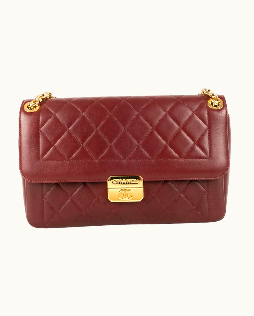 Chanel Chanel S158 Sac Quilted Leather Handbag Bordeaux