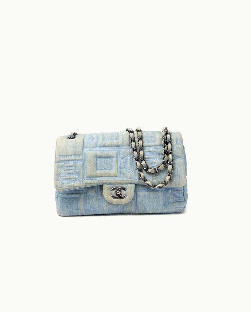Chanel Chanel Classic Jumbo Denim Single Flap Bag Light Blue