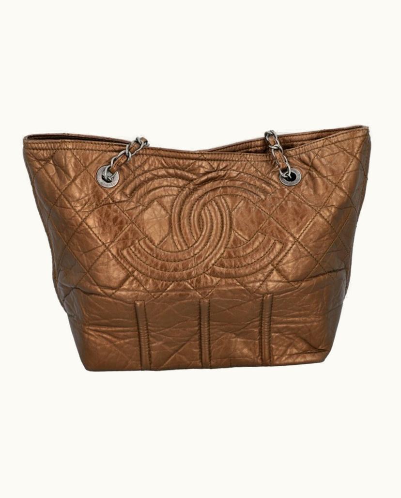 Chanel Chanel 2008-2009 Shopper Women's Tote Bronze Leather