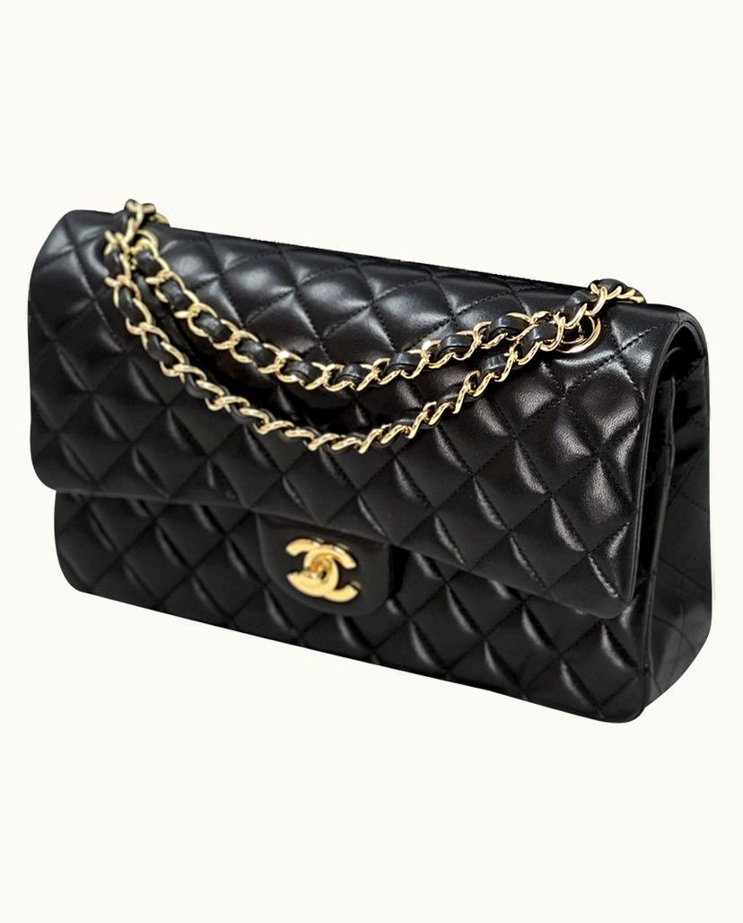 Chanel Chanel Classic Flap Medium Bag Black Lambskin Gold Hardware