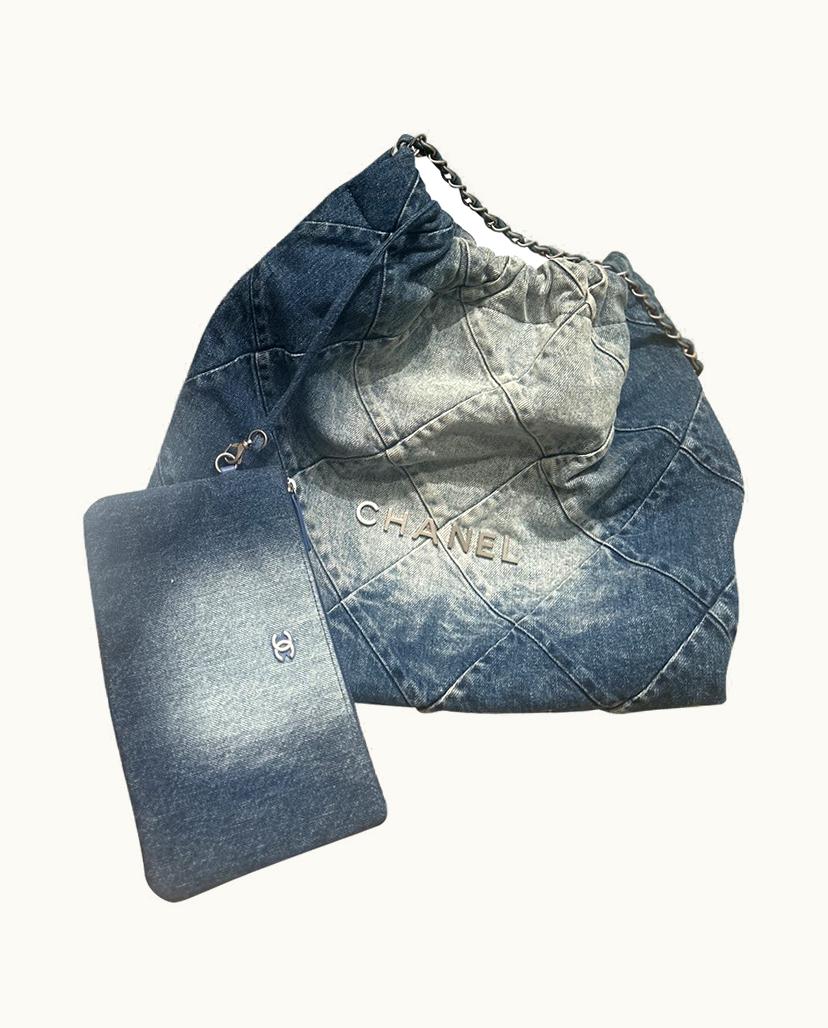 Chanel Chanel 22 Canvas Women's Handbag Blue