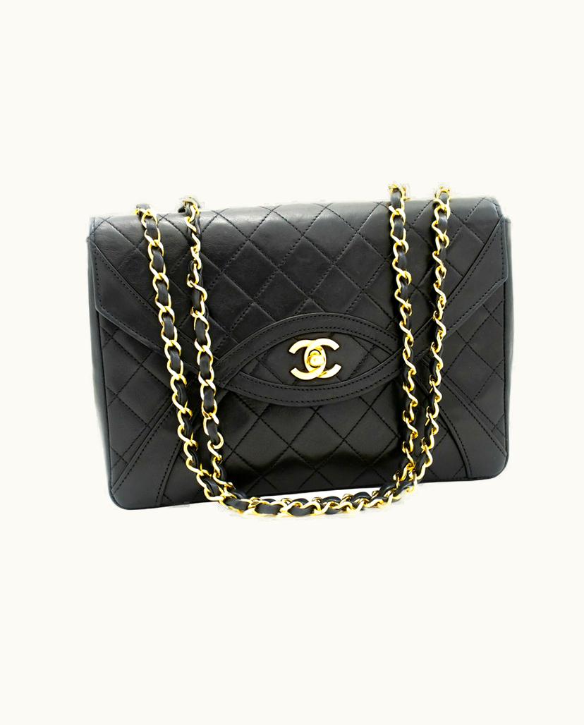 Chanel Chanel Classic Single Flap Shoulder Bag Quilted Lamb Leather Black