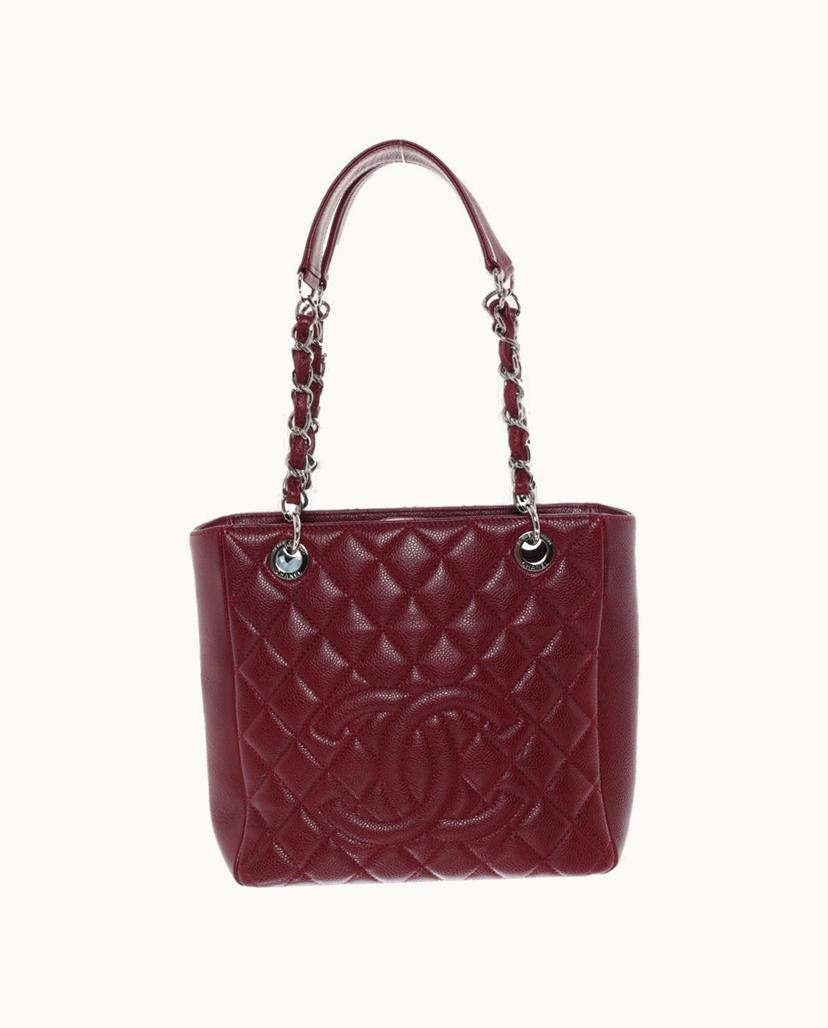 Chanel Chanel Women's Shopping Tote Leather In Bordeaux