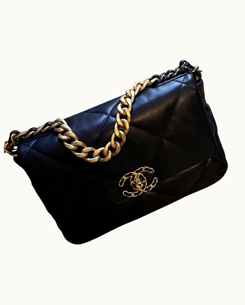 Chanel Chanel 19 Bag Lambskin Leather Shoulder Bag Blue