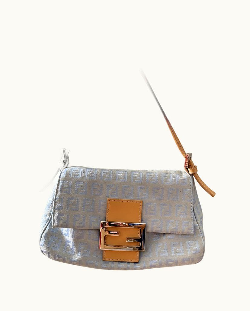 Fendi Fendi Women's Mamma Baguette Canvas In Turquoise